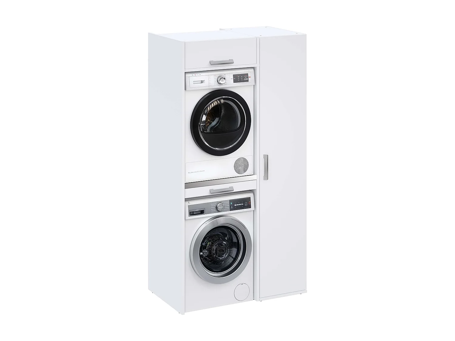 Ensemble de rangements avec armoire colonne de lavage T-BATH 110,7x208cm blanc