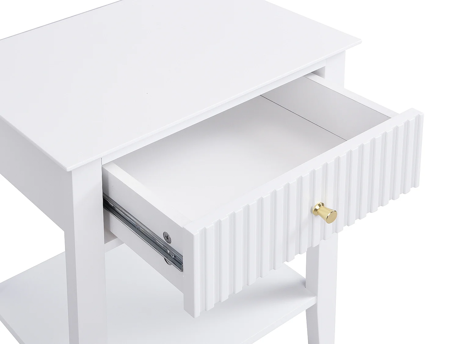 Lot de 2 tables de chevet 1 tiroir et 1 tablette - MDF - Blanc - NIRIVA