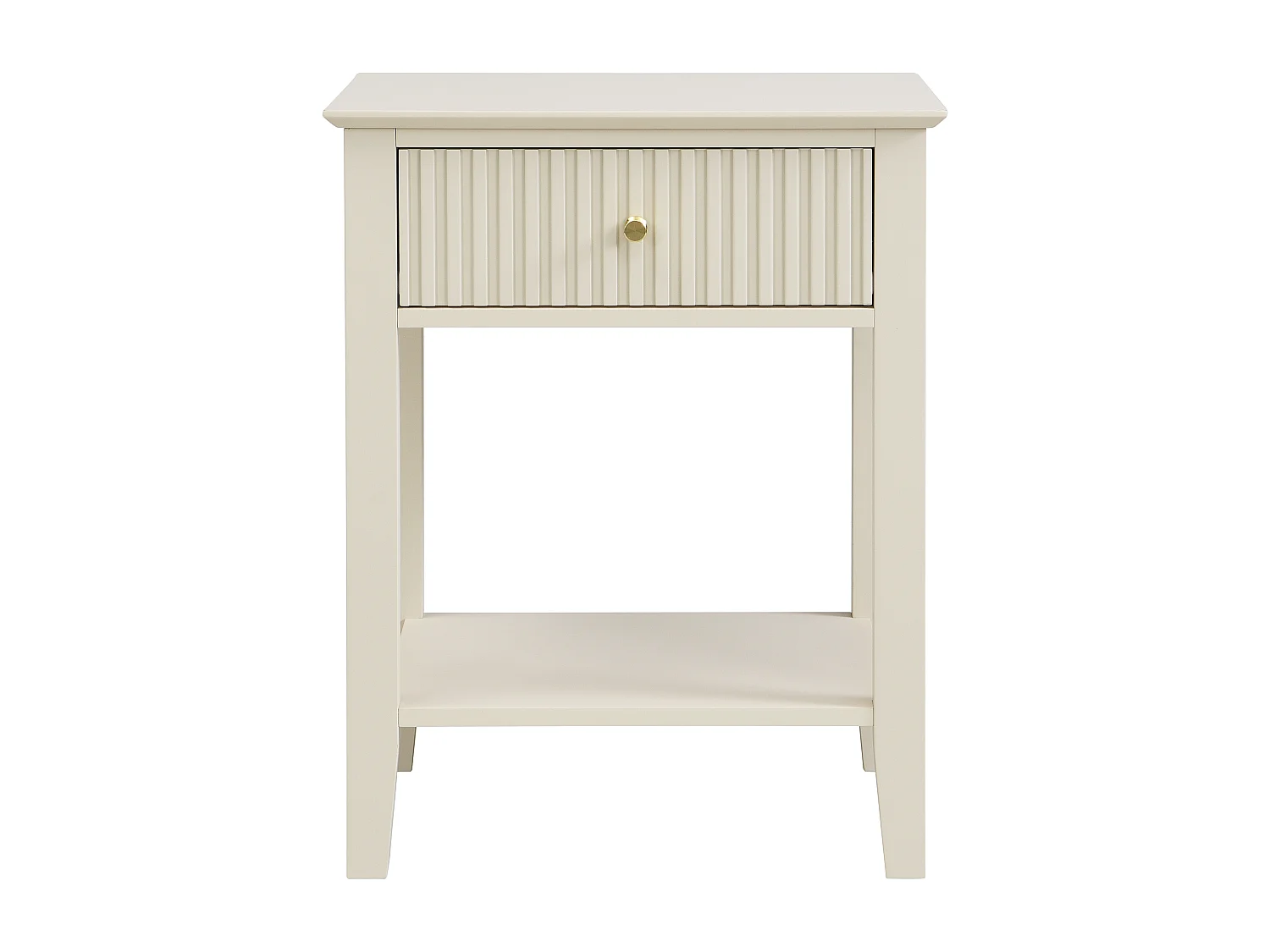 Lot de 2 tables de chevet 1 tiroir et 1 tablette - MDF - Beige - NIRIVA