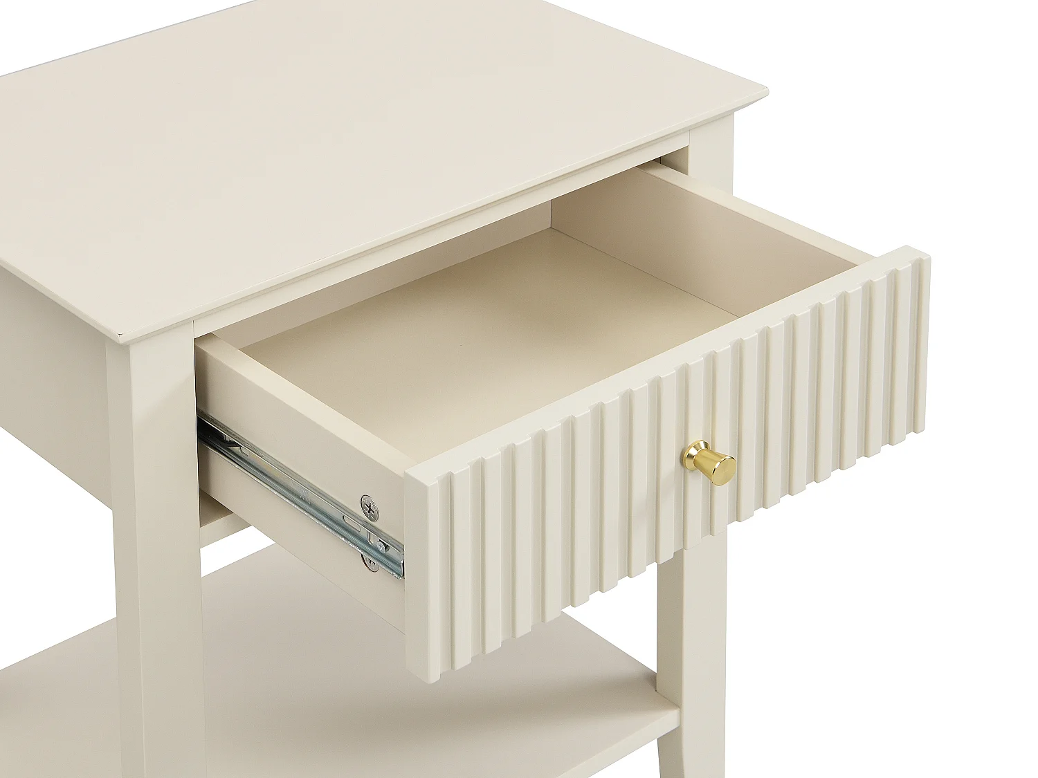 Lot de 2 tables de chevet 1 tiroir et 1 tablette - MDF - Beige - NIRIVA