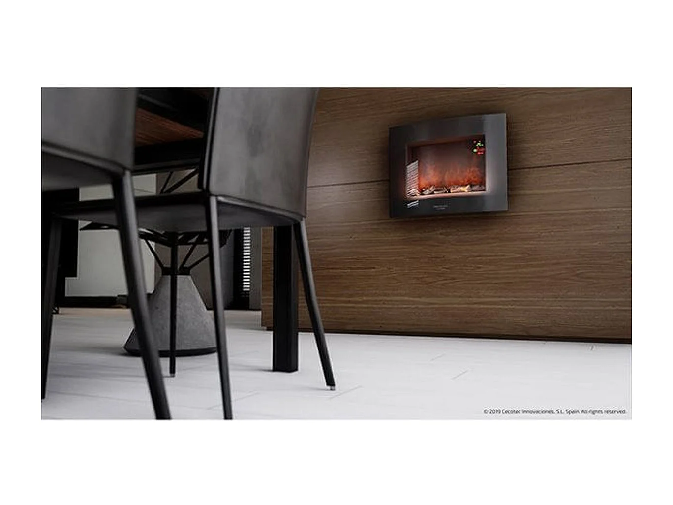 Chimenea eléctrica decorativa de pared Ready Warm 2600 Curved Flames