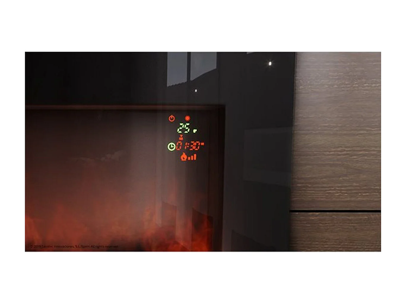 Chimenea eléctrica decorativa de pared Ready Warm 2600 Curved Flames