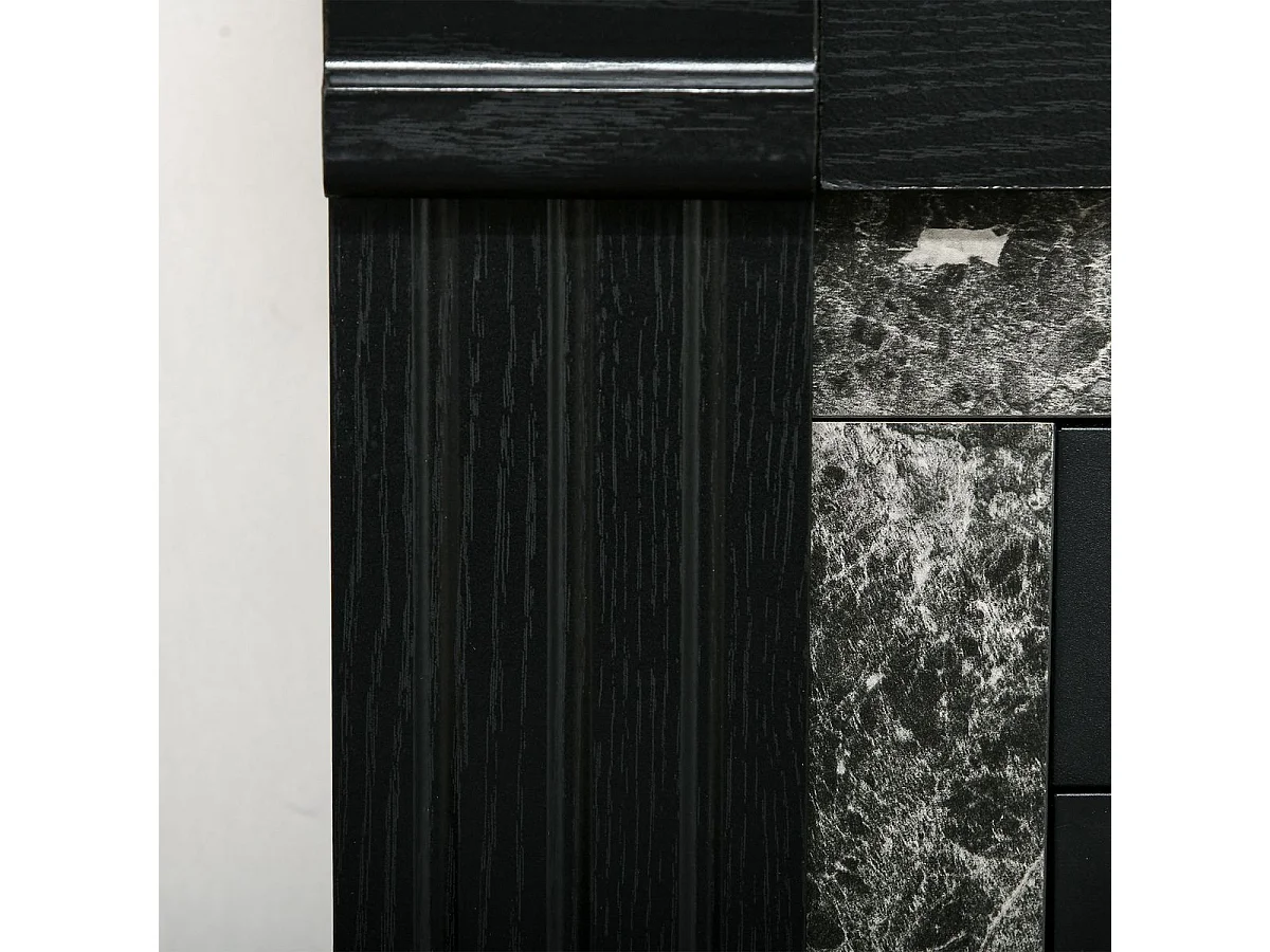 Chimenea eléctrica Homcom 1800W llama 3D negro 67,8x80x21,6 cm