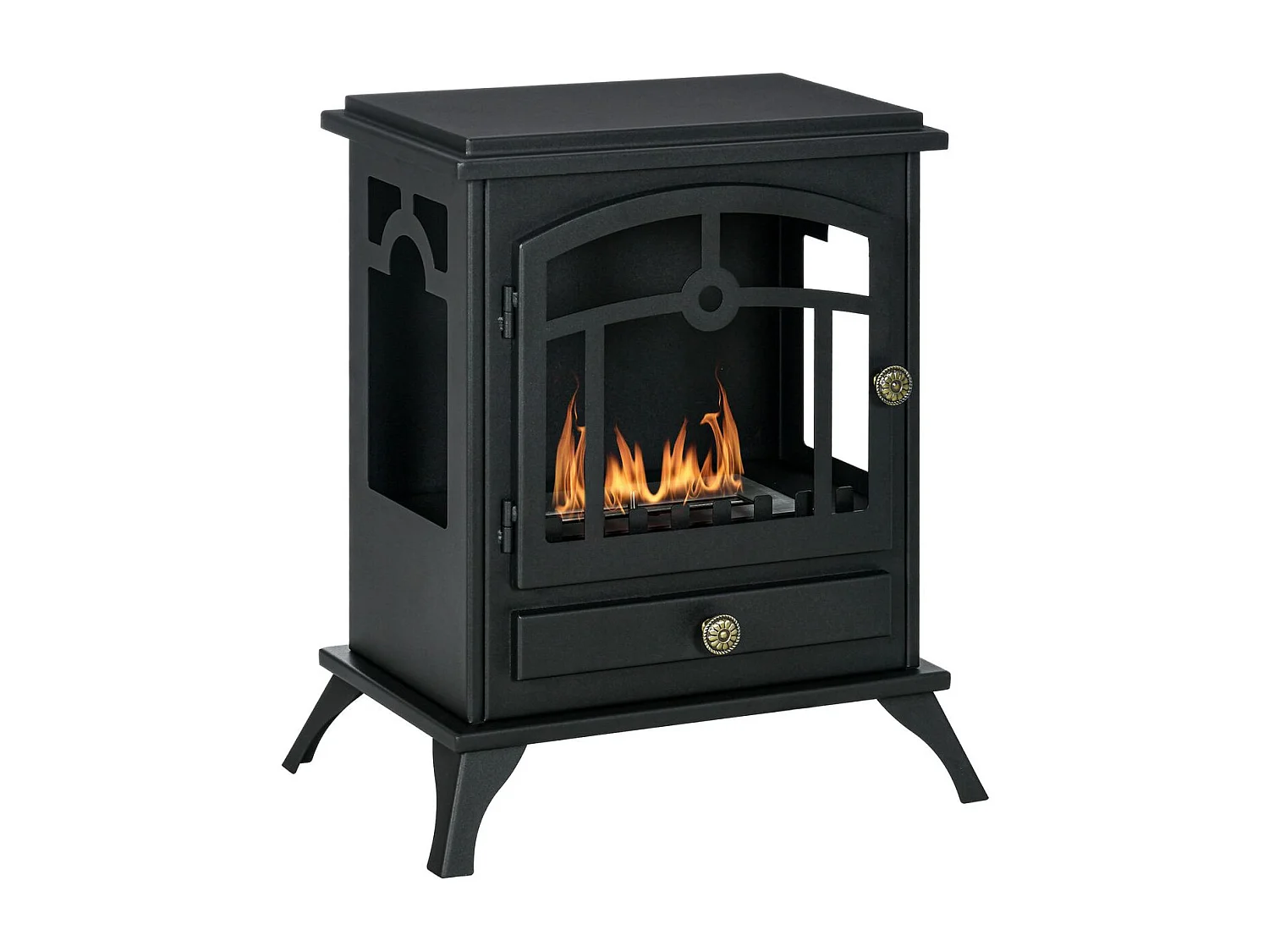 Chimenea de bioetanol Homcom 7000 BTU/h 0,9L negro 54x45x28 cm