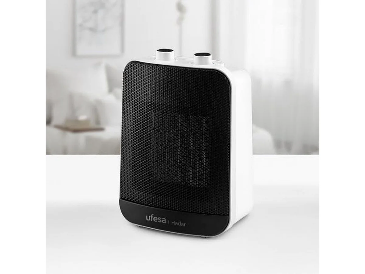 Calefactor cerámico Ufesa Hadar 2000W termostato regulable blanco/negro
