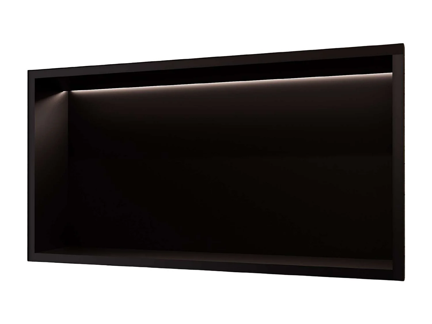 Niche de Douche Mural Éclairage Led 63 x 33 cm - Rangement Salle de Bain en finition Noir Mat - OCEANIC