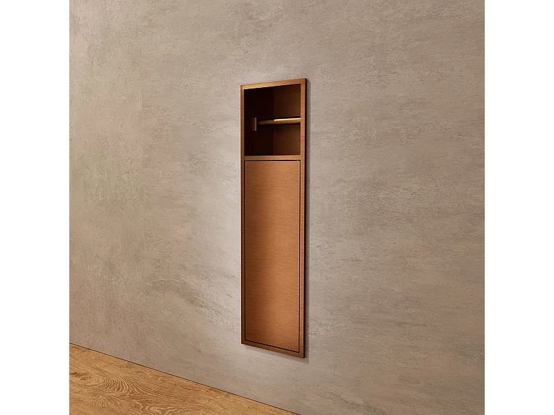 Niche de WC 17 x 60 cm - Rangement Mural Encastrable en finition Cuivré - EGEAN