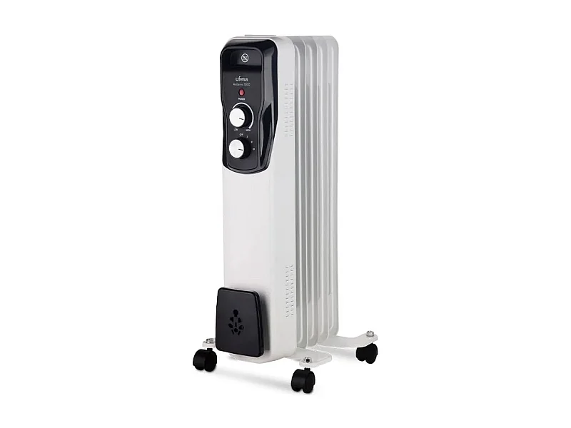 Radiador de aceite Ufesa Antares 1000W 5 elementos con ruedas blanco