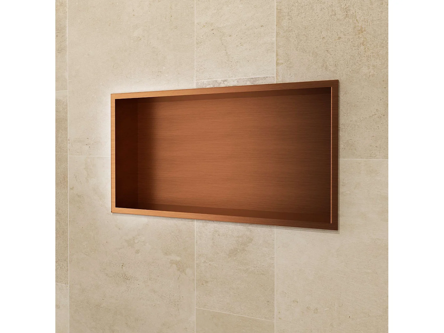 Niche de Douche Mural 63 x 33 cm - Rangement Salle de Bain en finition Cuivré - PACIFIC