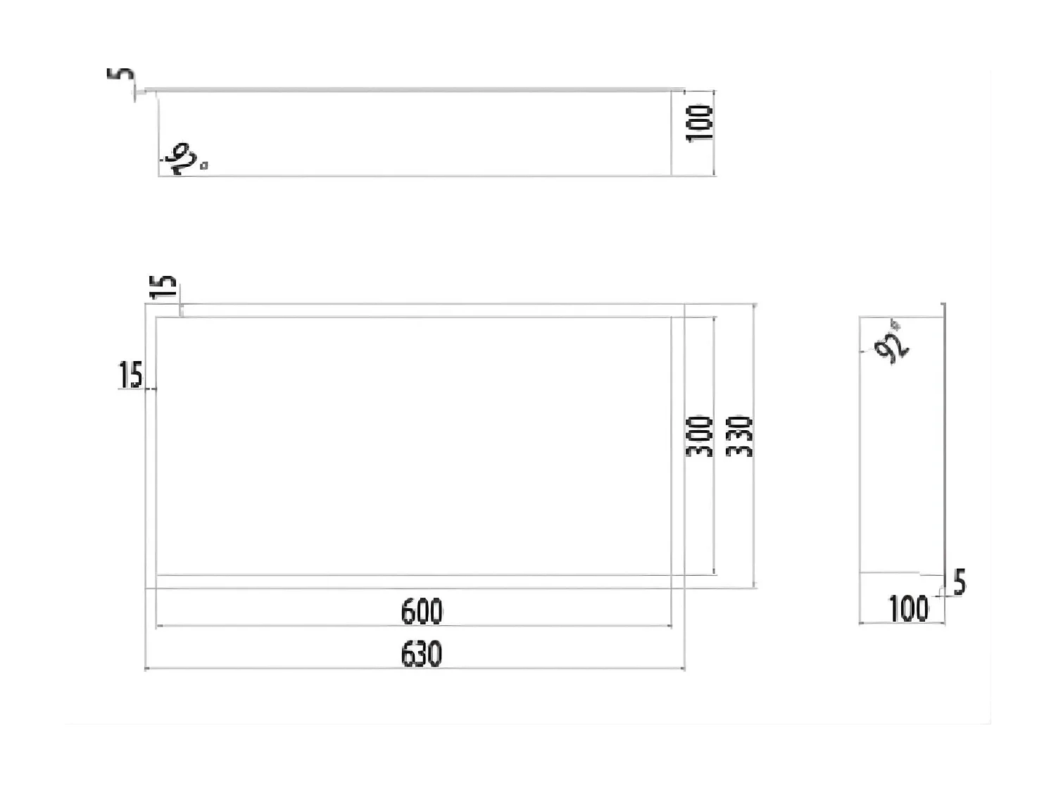 Niche de Douche Mural 63 x 33 cm - Rangement Salle de Bain en finition Cuivré - PACIFIC