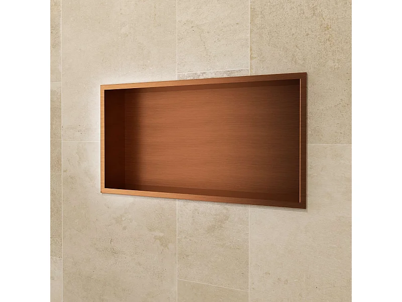 Niche de Douche Mural 63 x 33 cm - Rangement Salle de Bain en finition Cuivré - PACIFIC