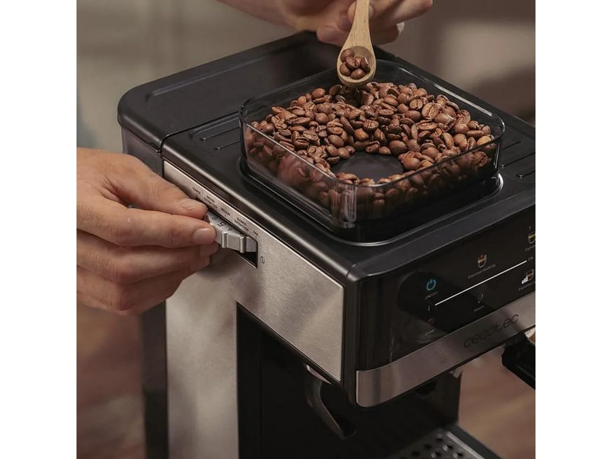 Cafetera Espresso Cecotec Power Espresso 20 Grind 1350W 1-2 tazas 1,7L negro
