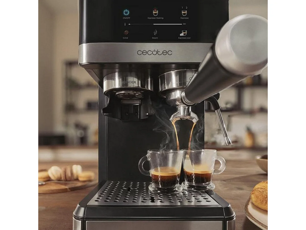 Cafetera Espresso Cecotec Power Espresso 20 Grind 1350W 1-2 tazas 1,7L negro