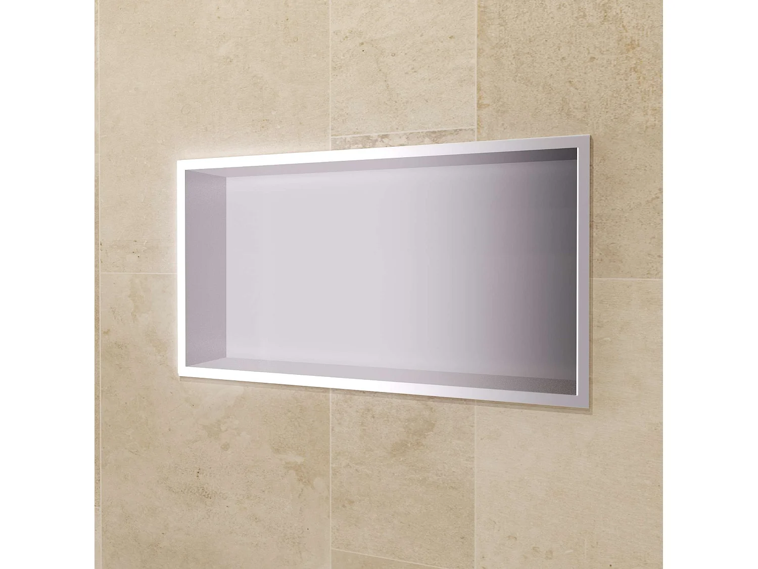 Niche de Douche Mural 63 x 33 cm - Rangement Salle de Bain en finition Niquel Brossé - PACIFIC