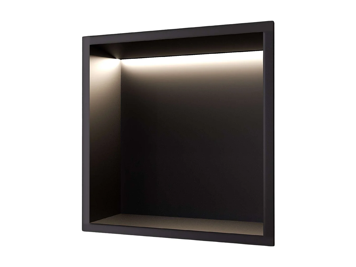 Niche de Douche Mural Éclairage Led 33 x 33 cm - Rangement Salle de Bain en finition Noir Mat - INDIC