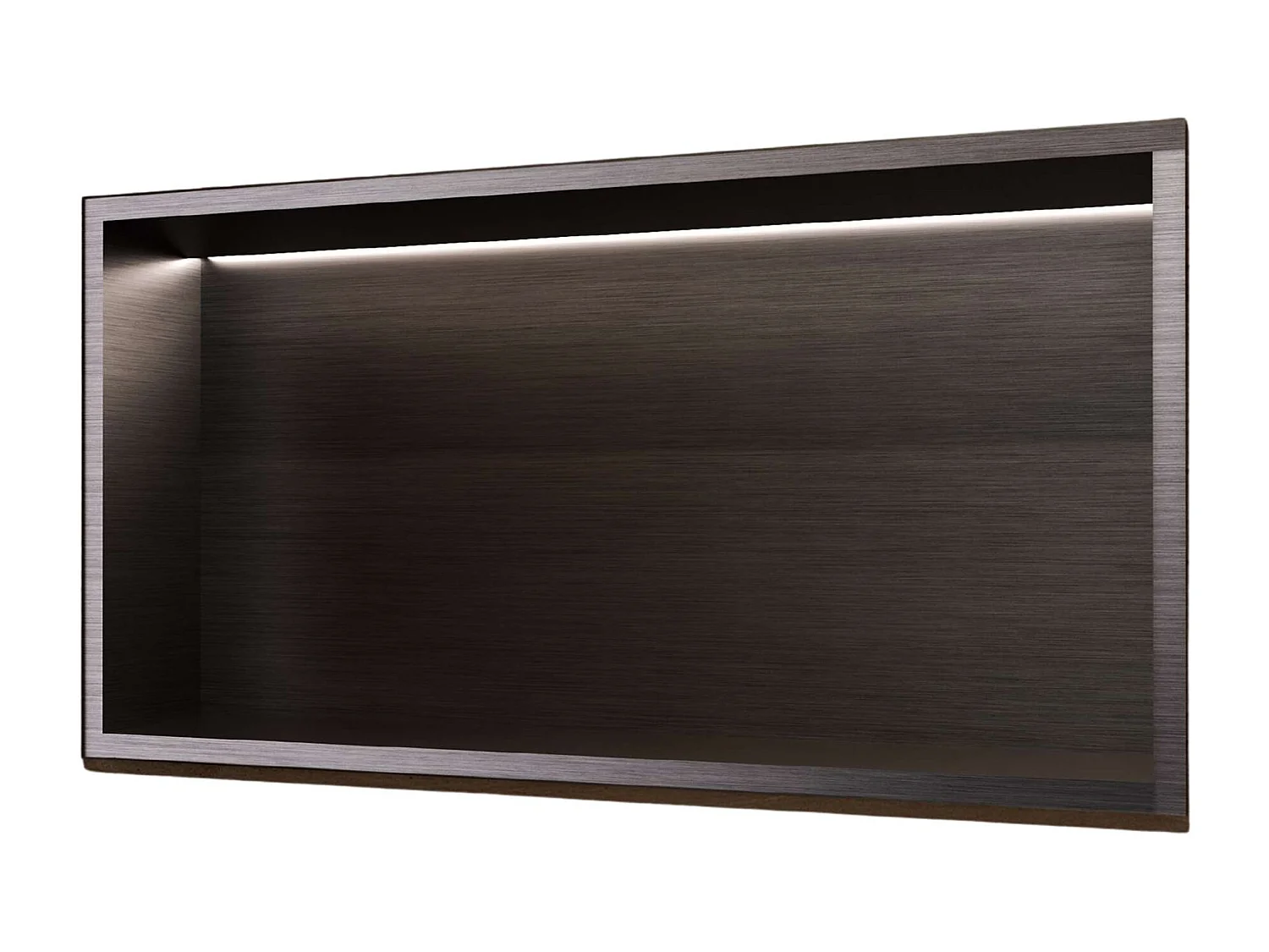 Niche de Douche Mural Éclairage Led 63 x 33 cm - Rangement Salle de Bain en finition Noir Métal - OCEANIC