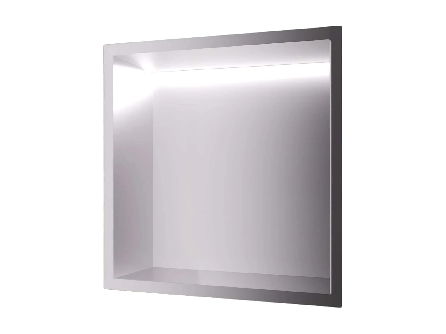 Niche de Douche Mural Éclairage Led 33 x 33 cm - Rangement Salle de Bain en finition Niquel Brossé - INDIC