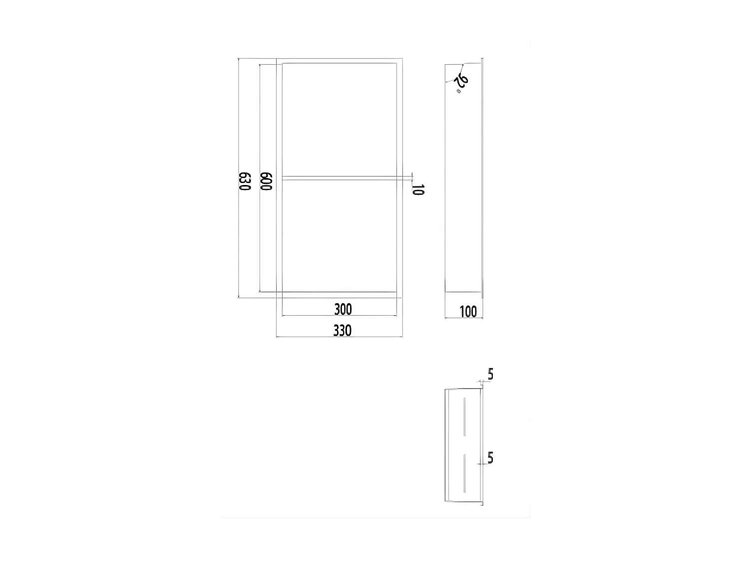 Niche de Douche Mural 33 x 63 cm - Rangement Salle de Bain en finition Niquel Brossé - ARTIC