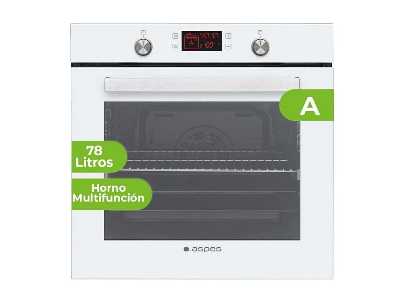Horno multifunción Aspes AHM10800DCCB 3100W 78L 10 programas blanco A 59,5 cm