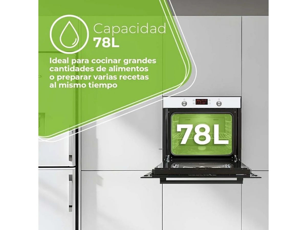 Horno multifunción Aspes AHM10800DCCB 3100W 78L 10 programas blanco A 59,5 cm