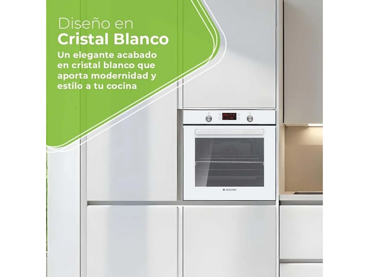 Horno multifunción Aspes AHM10800DCCB 3100W 78L 10 programas blanco A 59,5 cm