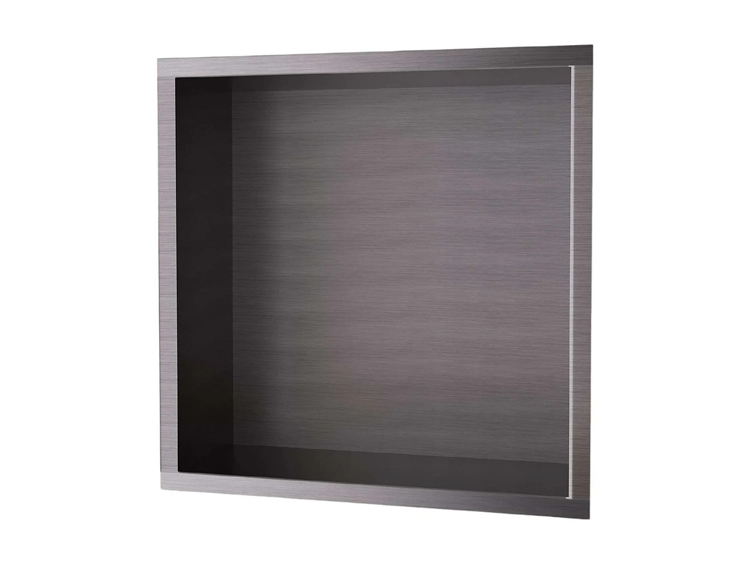 Niche de Douche Mural 33 x 33 cm - Rangement Salle de Bain en finition Noir Métal - ATLANTIC