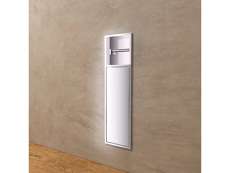 Niche de WC 17 x 60 cm - Rangement Mural Encastrable en finition Niquel Brossé - EGEAN
