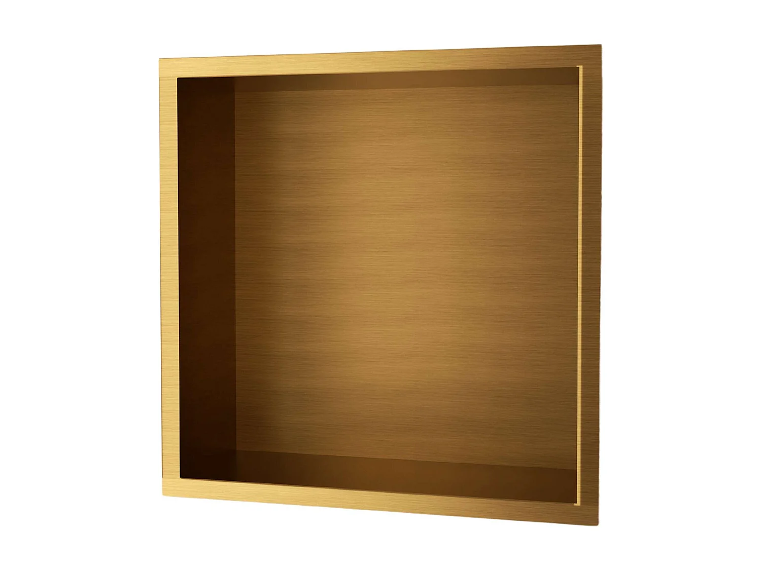 Niche de Douche Mural 33 x 33 cm - Rangement Salle de Bain en finition Or Brossé - ATLANTIC