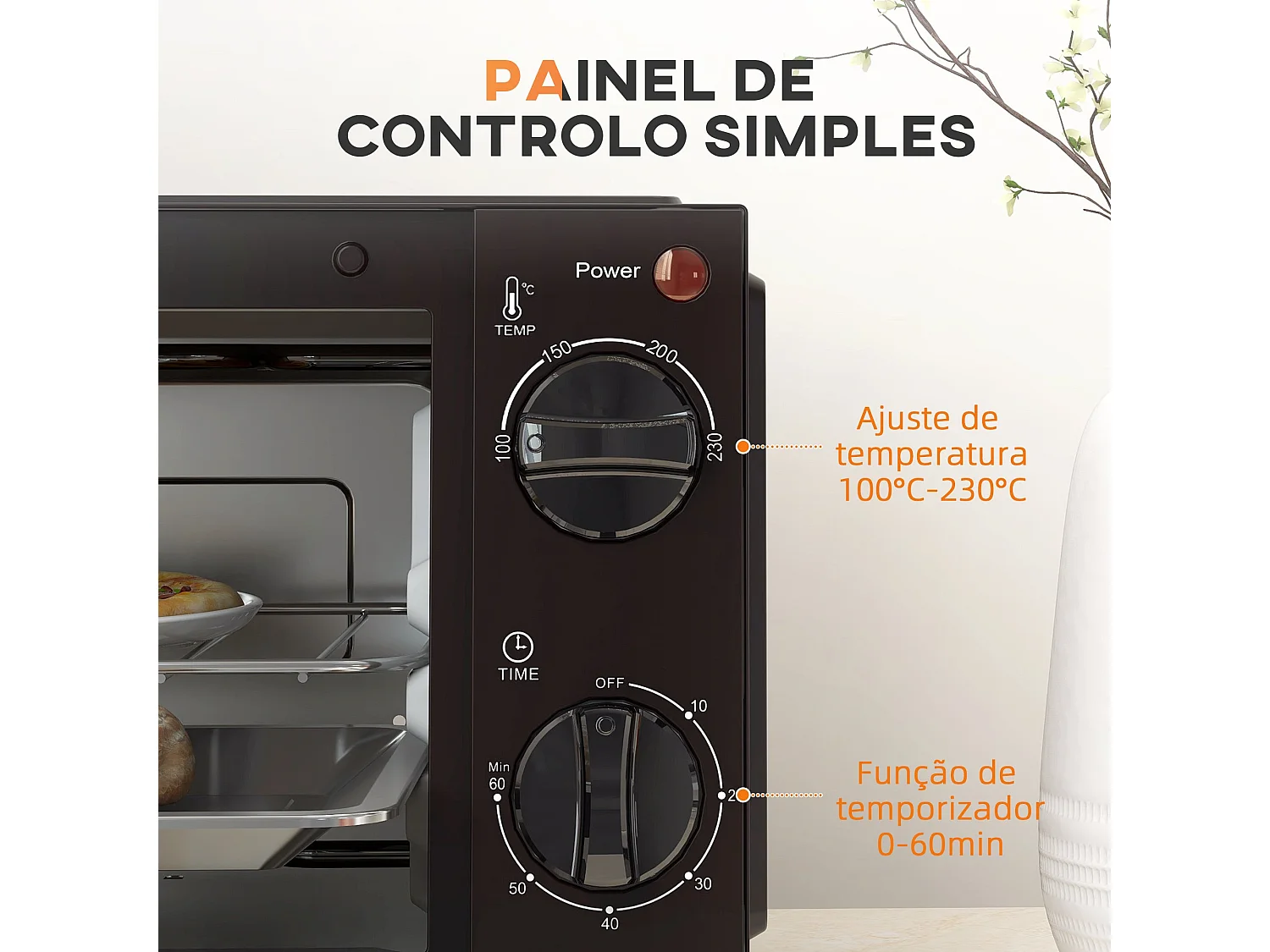 Mini Forno Elétrico de Bancada 9L com 750W - Eficiente e Compacto