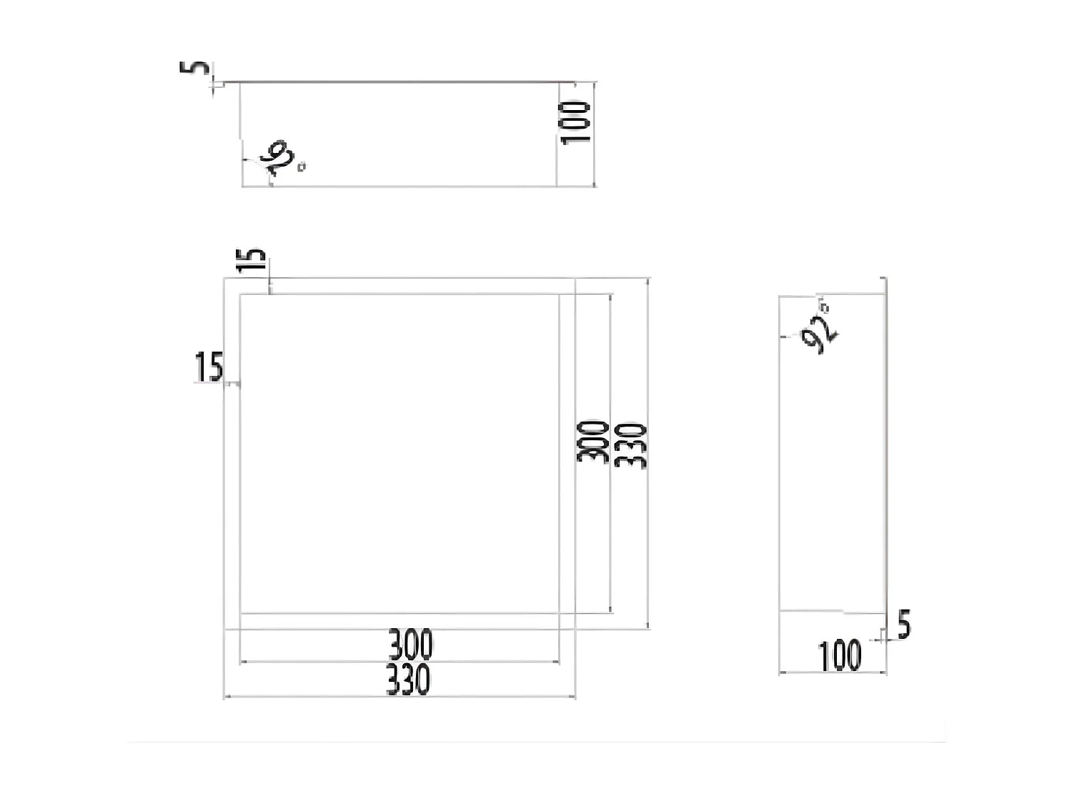 Niche de Douche Mural 33 x 33 cm - Rangement Salle de Bain en finition Noir Mat - ATLANTIC
