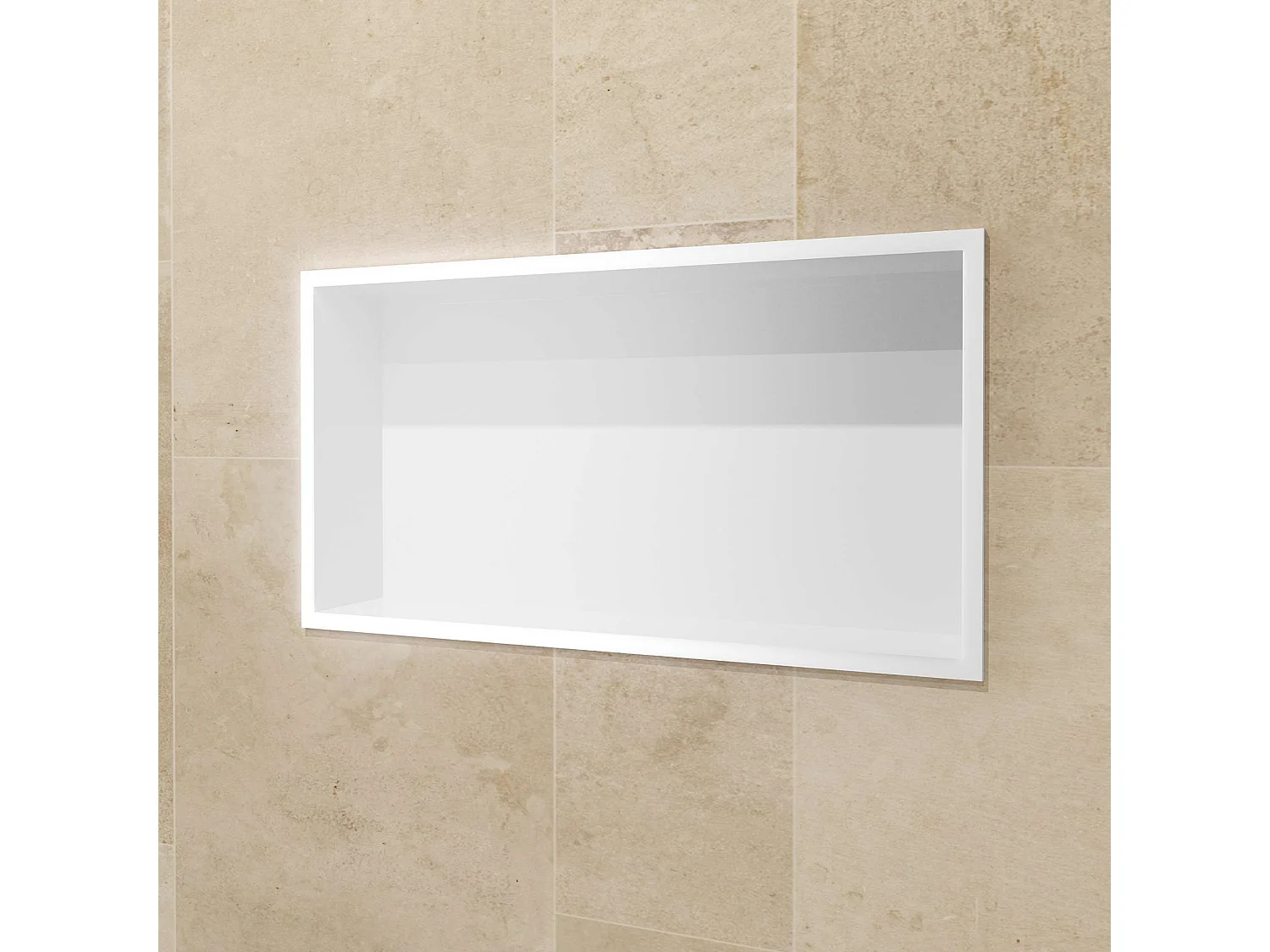 Niche de Douche Mural 63 x 33 cm - Rangement Salle de Bain en finition Blanc Satiné - PACIFIC