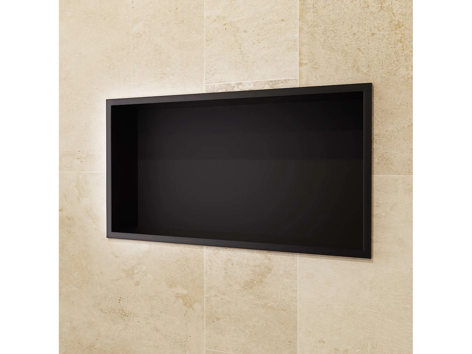 Niche de Douche Mural 63 x 33 cm - Rangement Salle de Bain en finition Noir Mat - PACIFIC