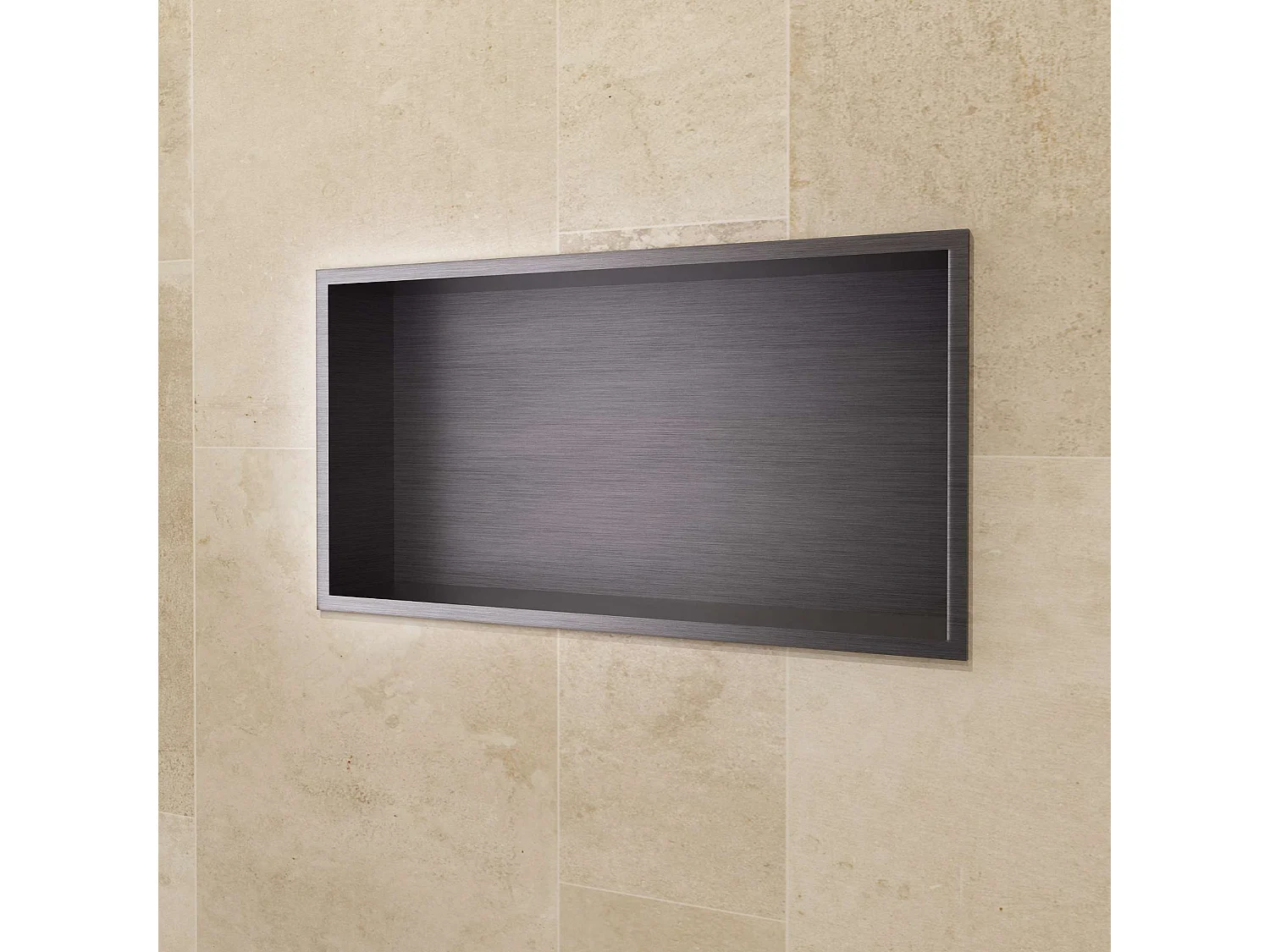 Niche de Douche Mural 63 x 33 cm - Rangement Salle de Bain en finition Noir Métal - PACIFIC