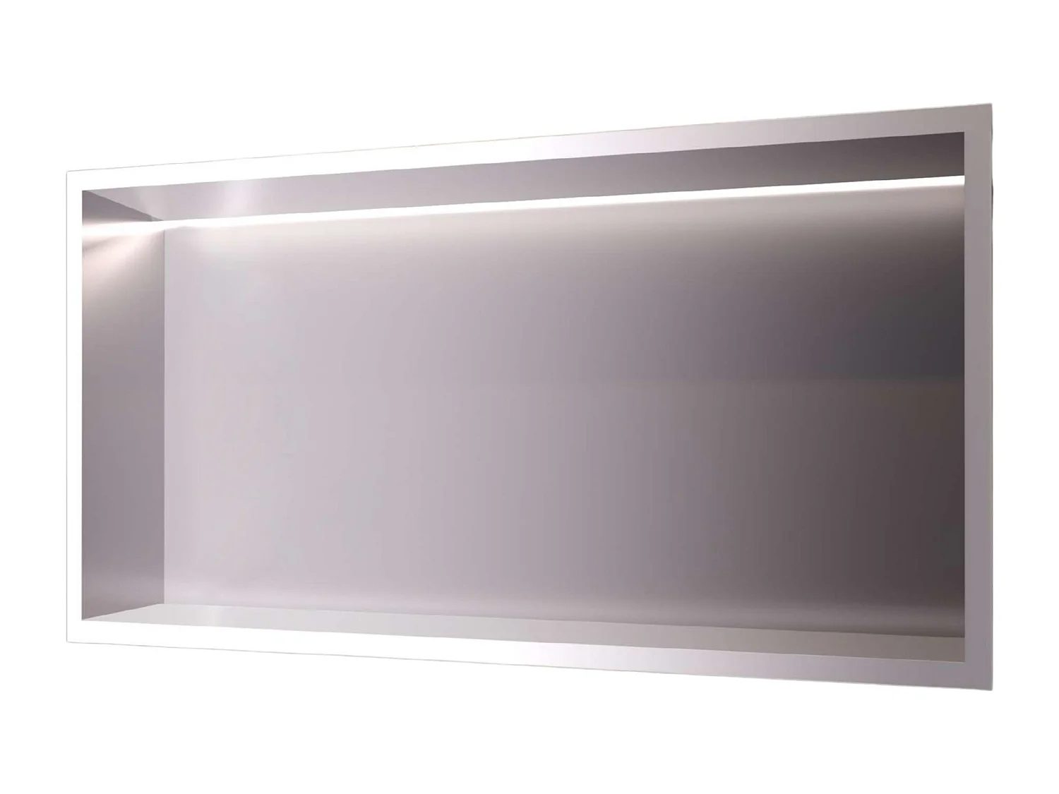 Niche de Douche Mural Éclairage Led 63 x 33 cm - Rangement Salle de Bain en finition Niquel Brossé - OCEANIC