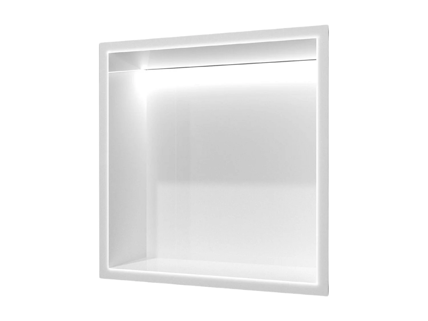 Niche de Douche Mural Éclairage Led 33 x 33 cm - Rangement Salle de Bain en finition Blanc Satiné - INDIC