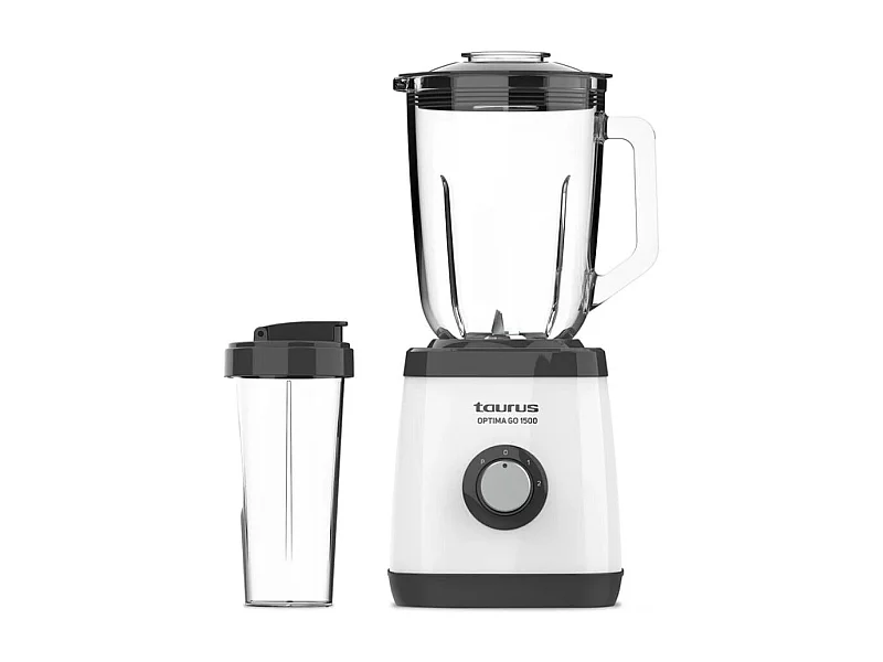 Batidora de vaso Taurus Optima Go 1500W con vaso portátil 1,5L negro
