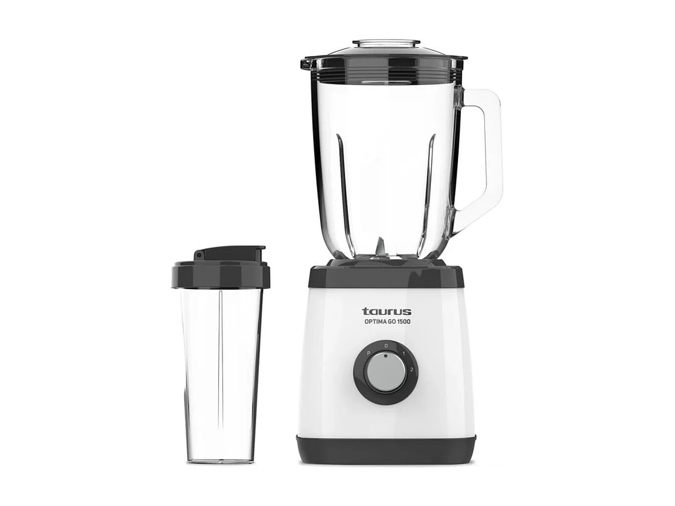 Batidora de vaso Taurus Optima Go 1500W con vaso portátil 1,5L negro