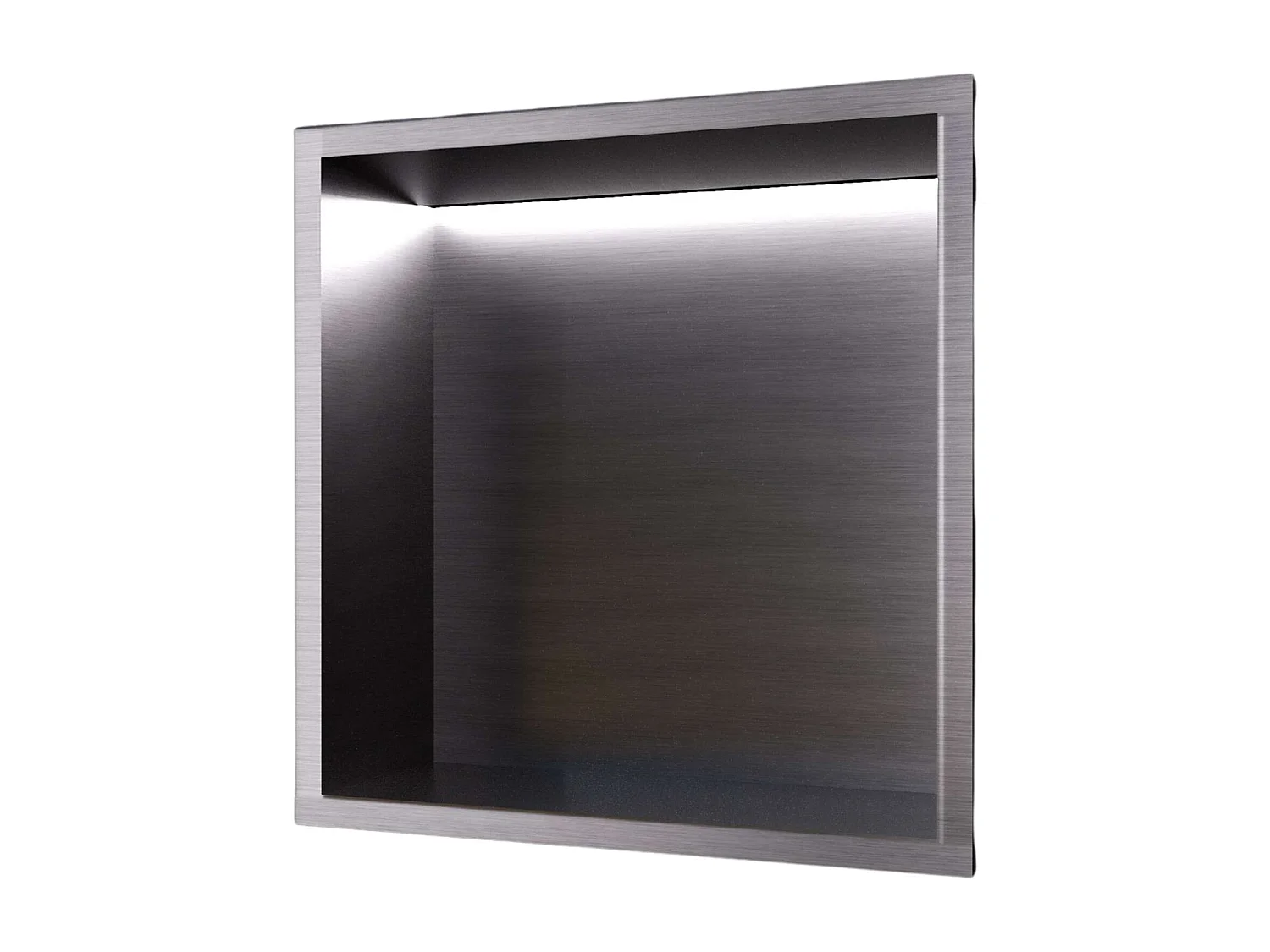 Niche de Douche Mural Éclairage Led 33 x 33 cm - Rangement Salle de Bain en finition Noir Métal - INDIC