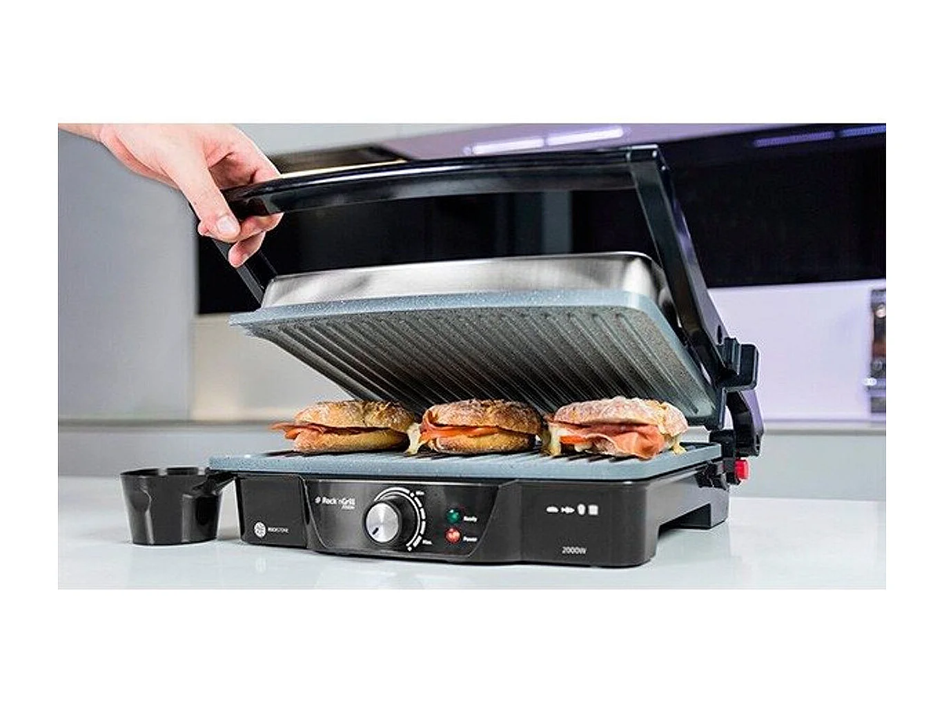 Parrilla eléctrica Cecotec Rock'n Grill 2000W negro/inox