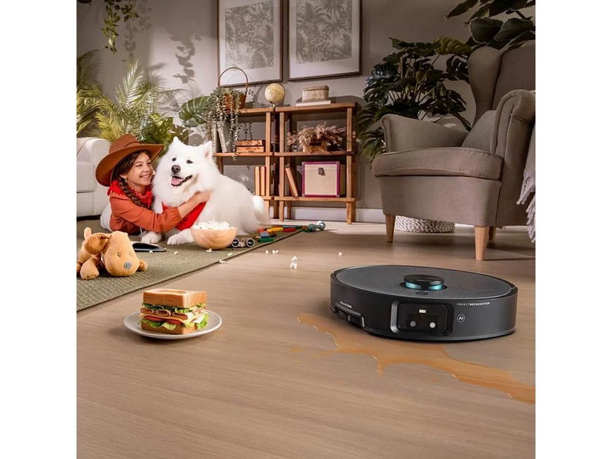 Robot aspirador Cecotec Conga X100 tecnología láser con base de autovaciado WiFi negro