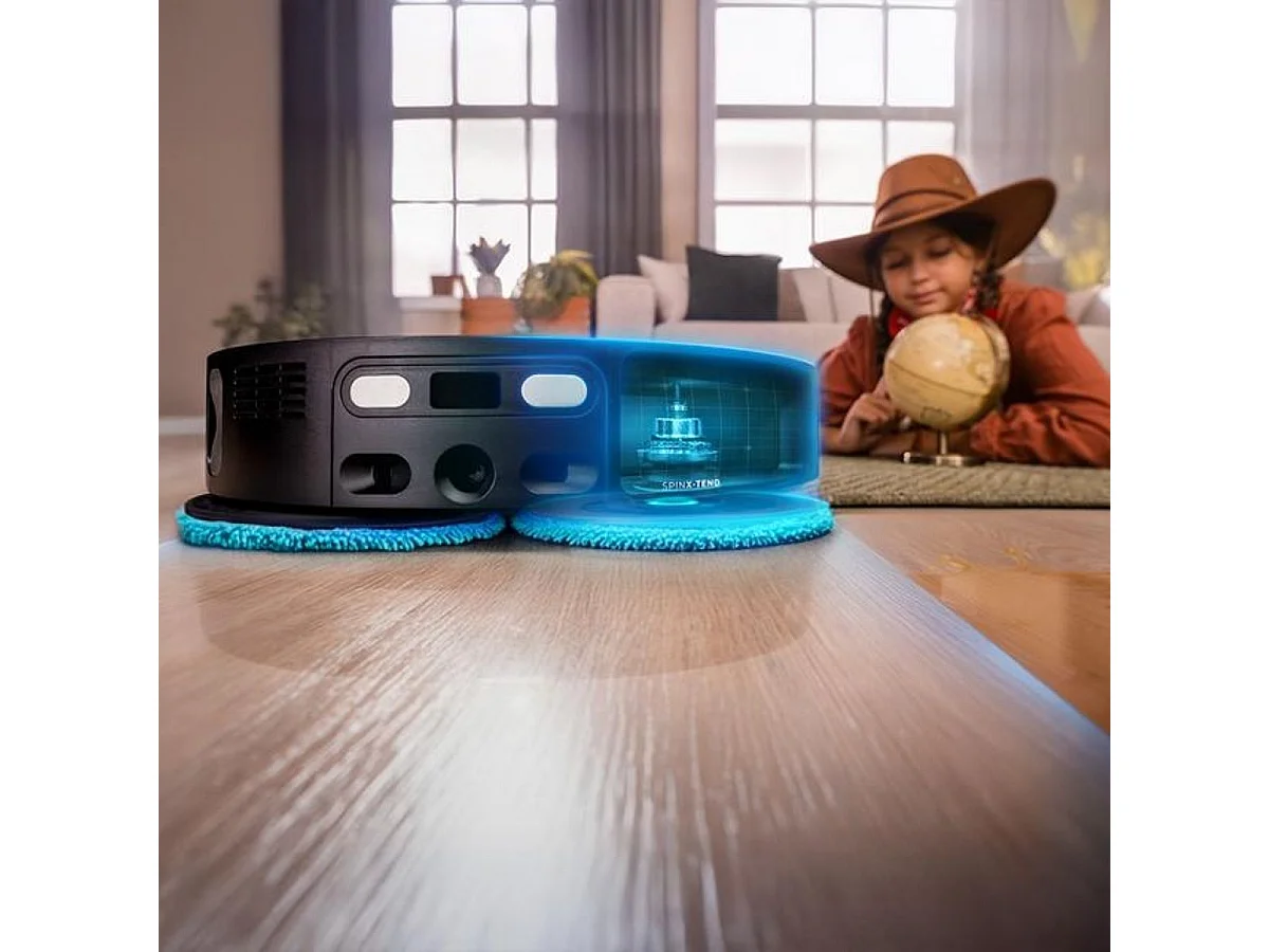 Robot aspirador Cecotec Conga X100 tecnología láser con base de autovaciado WiFi negro