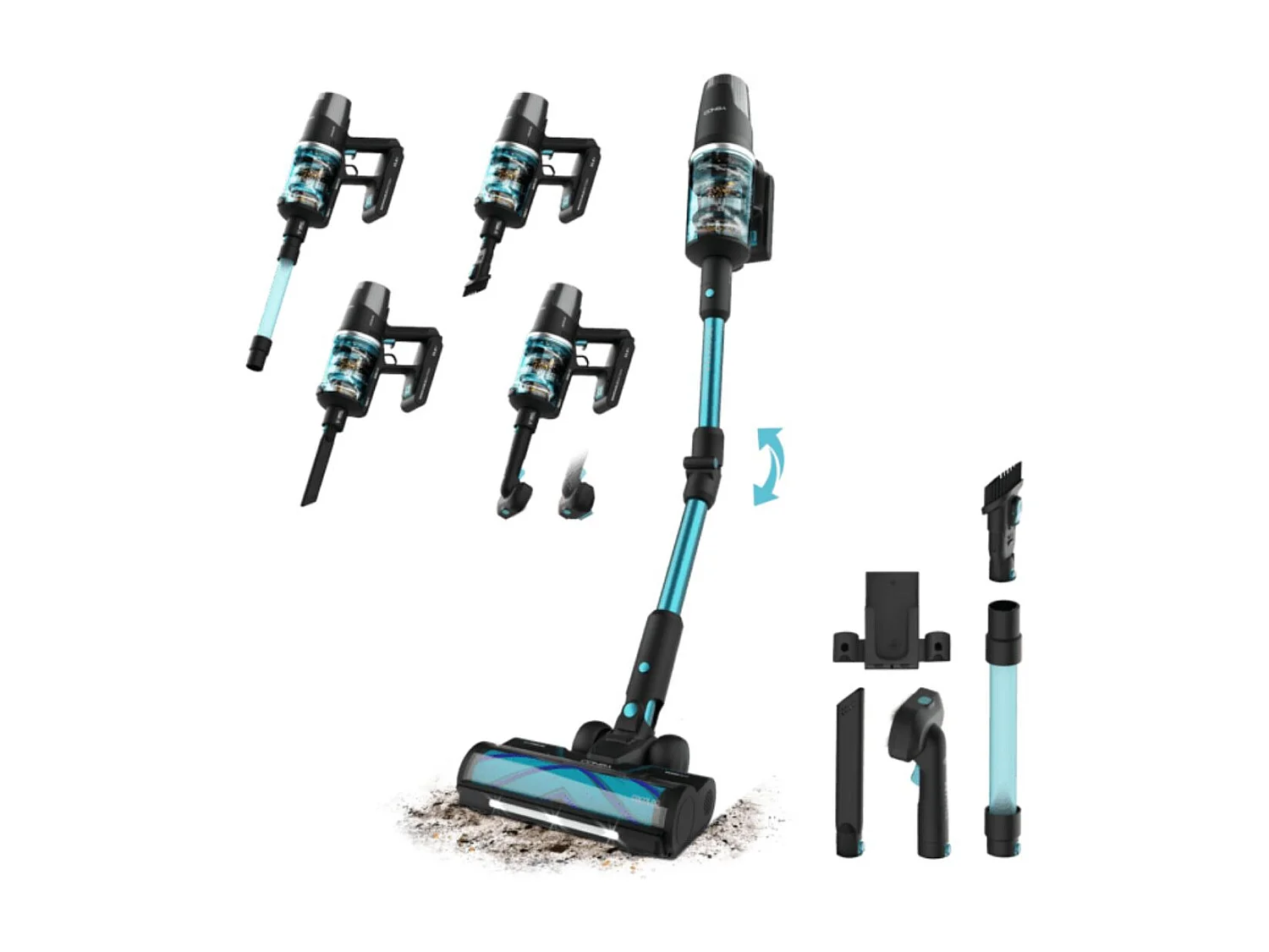 Aspirador de escoba Cecotec Conga Rockstar 9500 Lunar Pet Flex 780W 30kPa mascotas azul