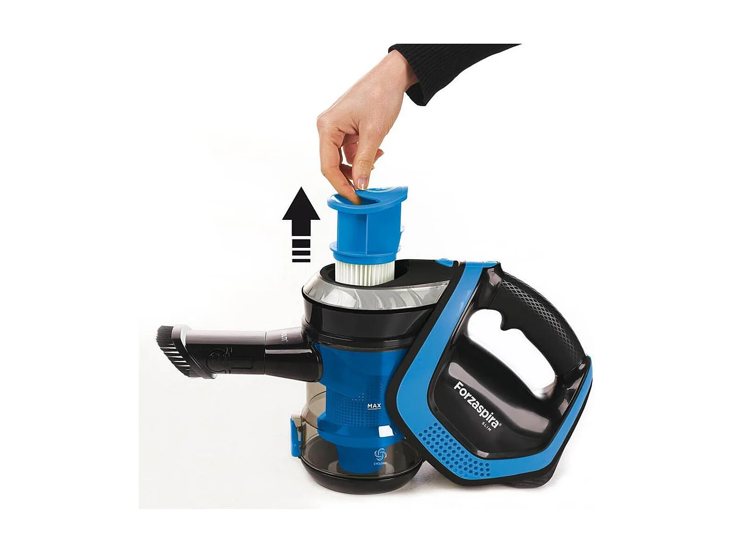Polti SR100 aspirateur de table Sans sac Noir, Bleu