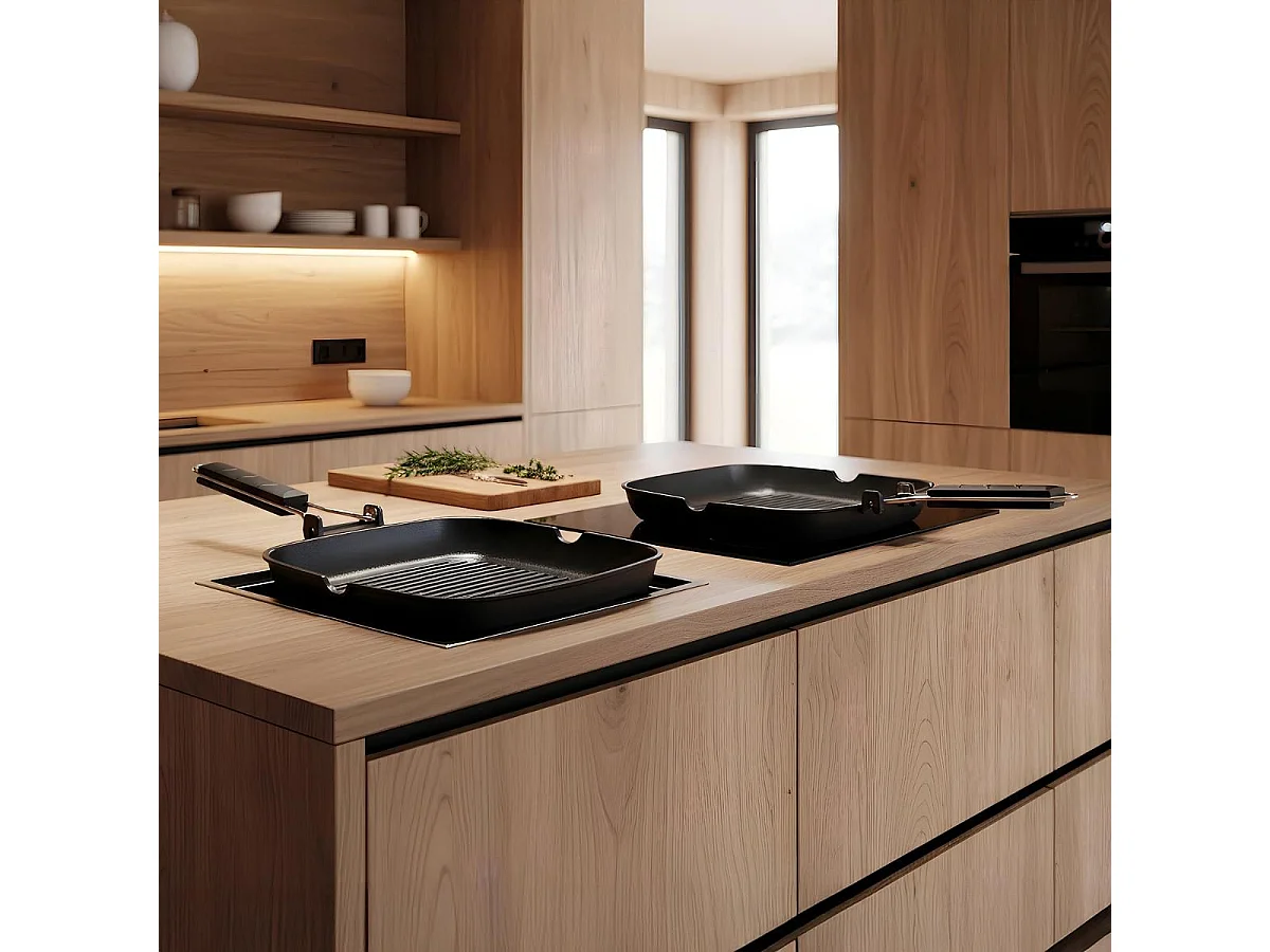 Asador Ebano Quid con asa plegable aluminio fundido 24 cm