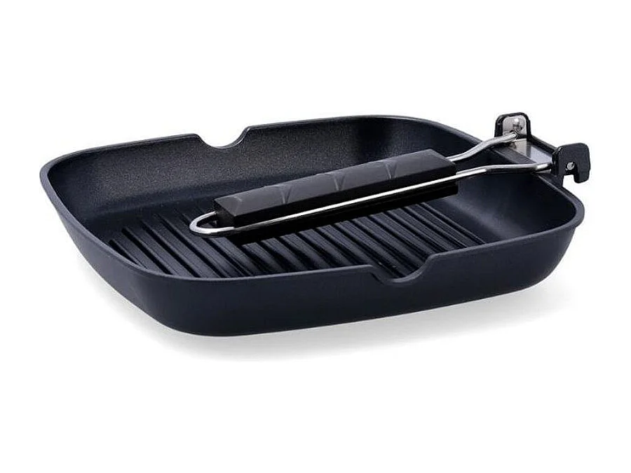 Asador Ebano Quid con asa plegable aluminio fundido 24 cm