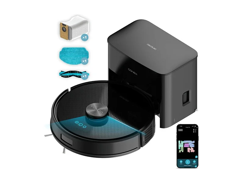 Robot aspirador Cecotec Conga Y50 5000Pa + base autovaciado WiFi 3L negro