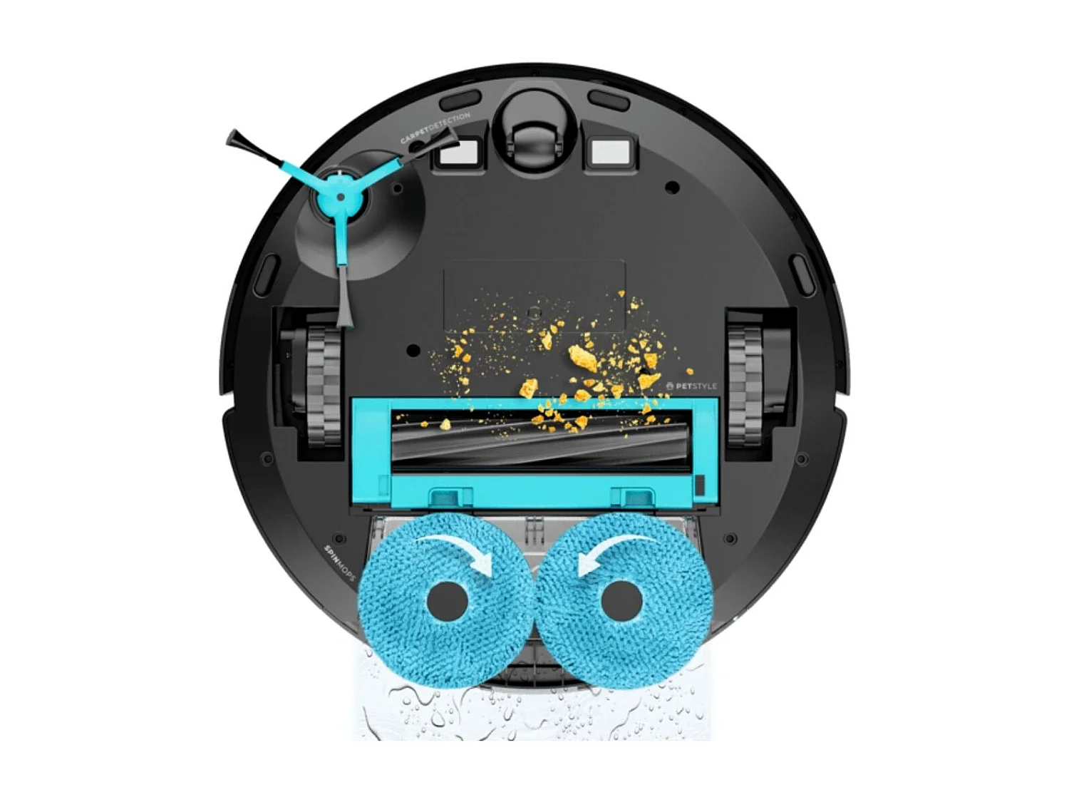 Robot aspirador Cecotec Conga 9990 AI Spin Revolution Ultra Power Home 4 en 1 con base de autovaciado