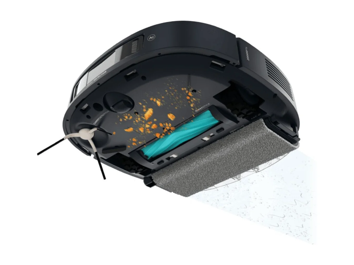 Robot aspirador Cecotec Conga Z100 20000Pa mopa bimaterial XXL autovaciado negro