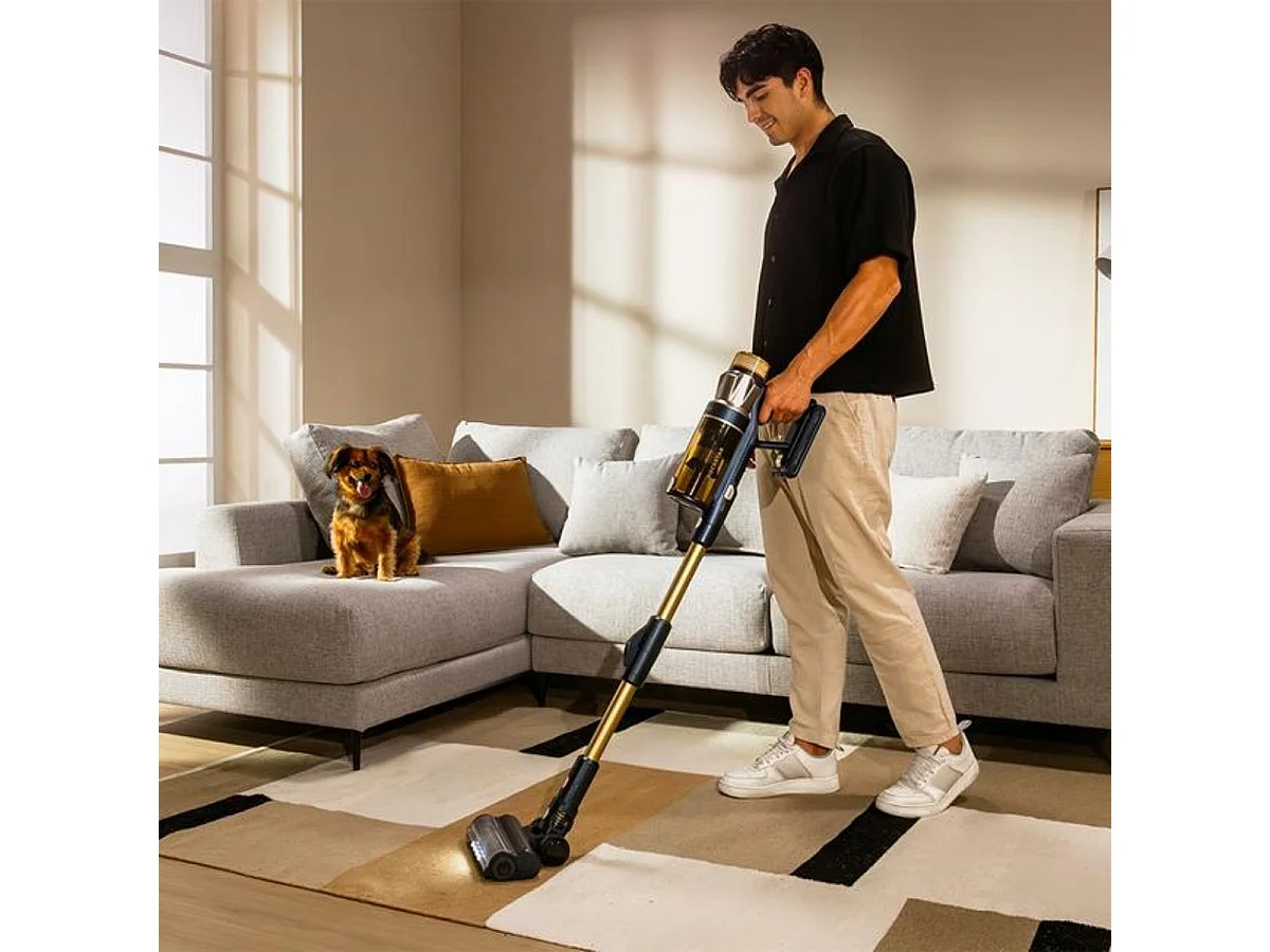 Aspirador escoba Conga Rockstar RS90 Pet Flex 600W tubo flexible negro/dorado