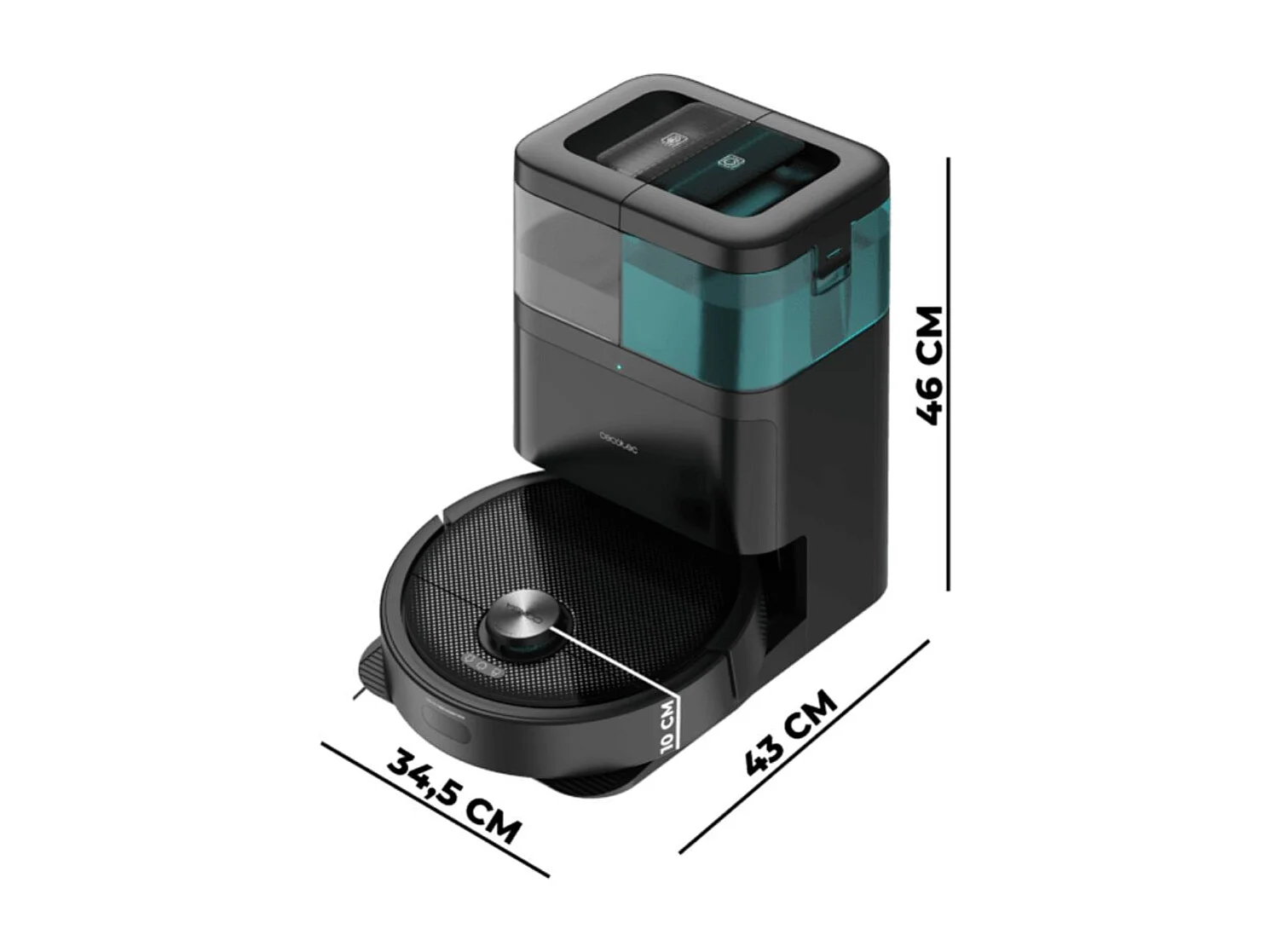 Robot aspirador Cecotec Conga 15090 Spin Arm Home&Wash 8000Pa App 3.0 base autovaciado negro